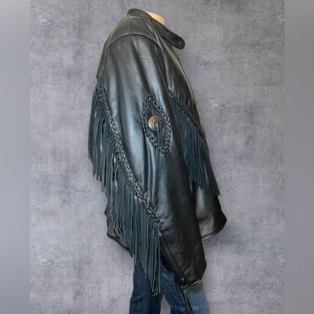 Hot Leathers Black Leather Fringe Jacket (Women’s XL) - Picture 4 of 11
